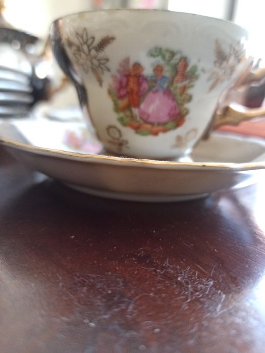 Serviço de chá chinês para 6 pessoas em porcelana Lucky China - meados