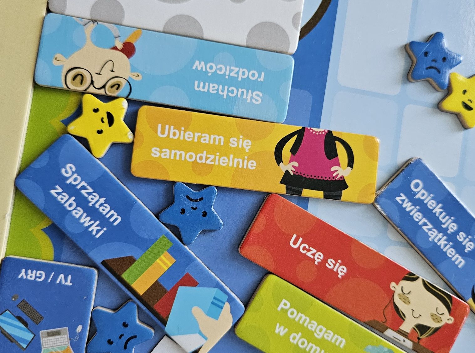 Elefun tablica obowiązków motywacyjna drewniana dla dzieci