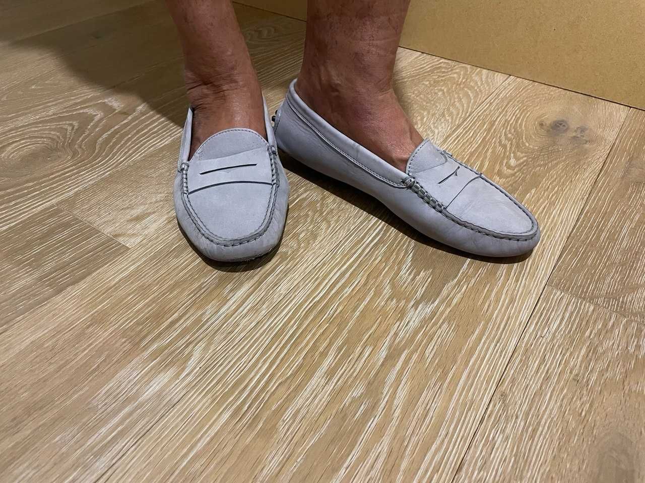 Мокасини жіночі TOD'S, колір блакитно-бузковий, р.38