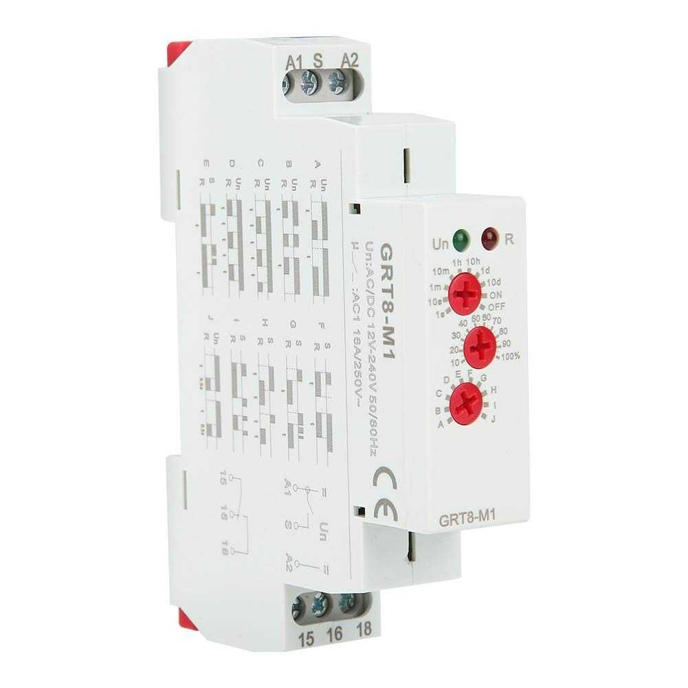 Przekaźnik czasowy DIN GRT8-M1 10 funkcji 230V 16A GEYA