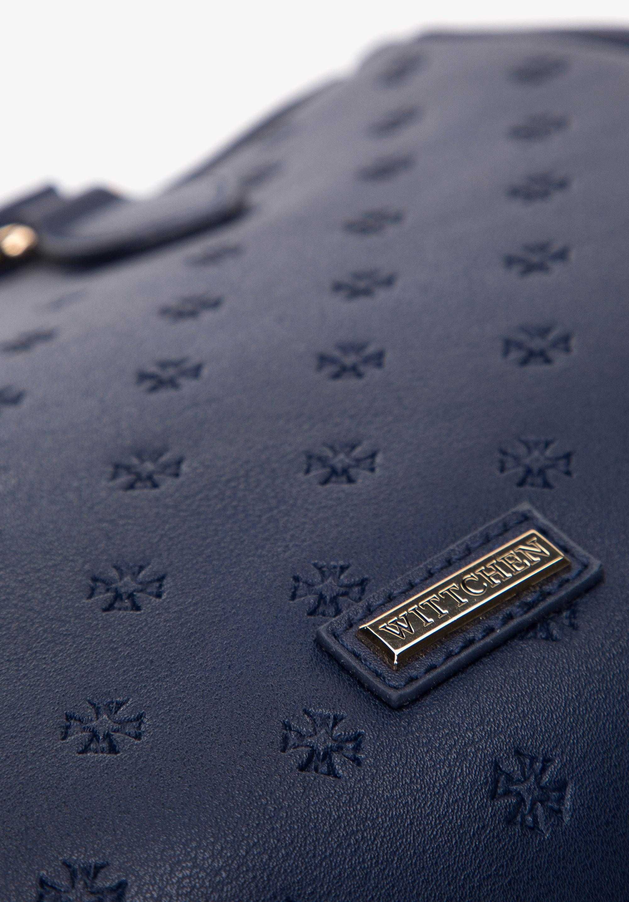 ZARA LUKSUSOWA Torebka z monogramem granatowa