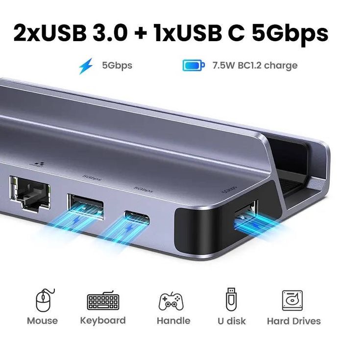 Концентратор USB-C UGREEN CM666 Steam Deck Docing Station