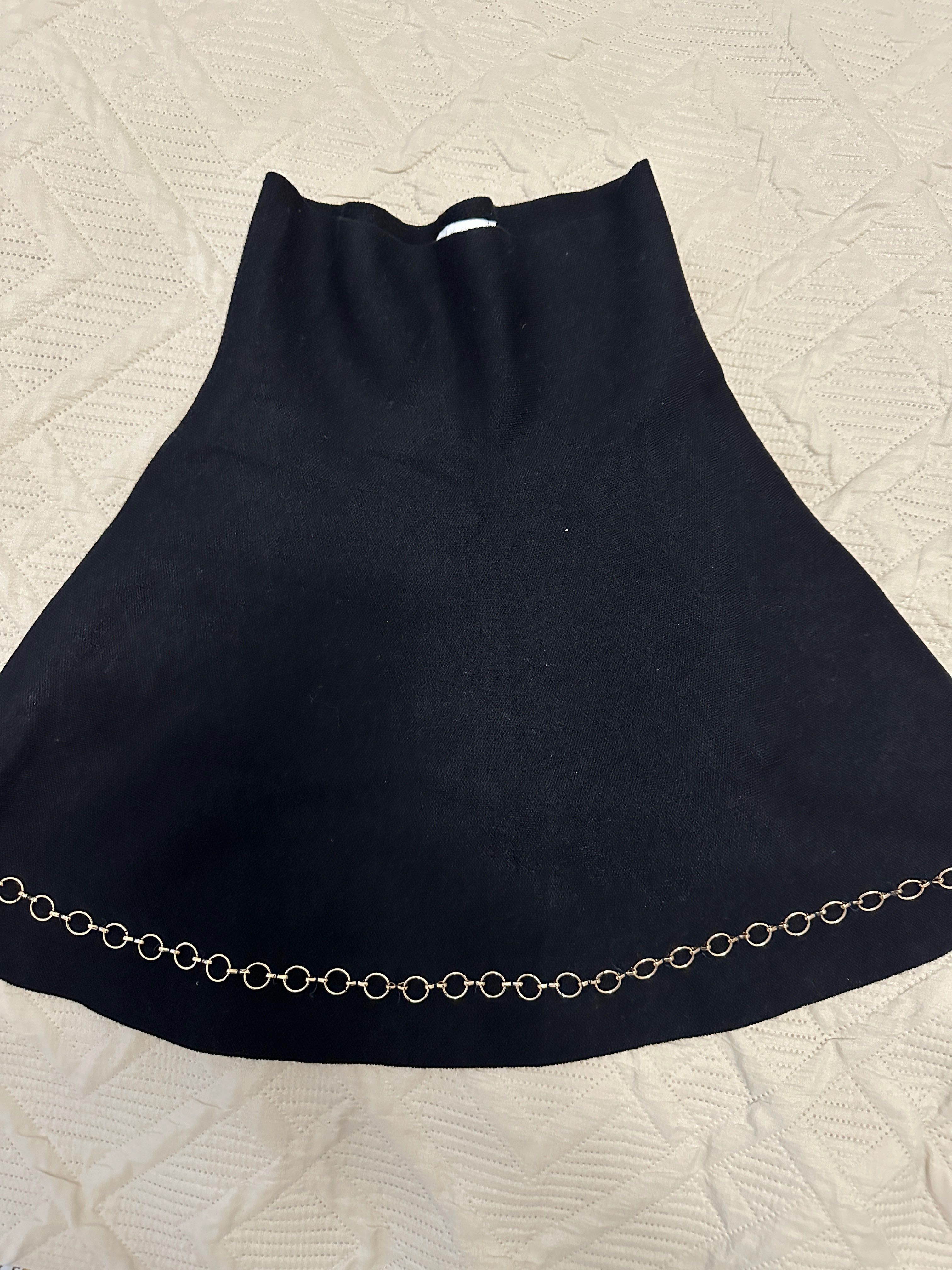 Ciepła spódnica Zara Knit ze złotym łańcuszkiem