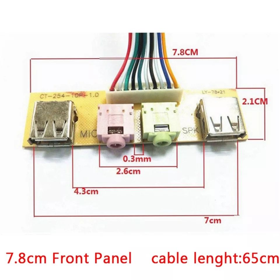 USB + Audio Передняя панель на корпус ПК (косичка)