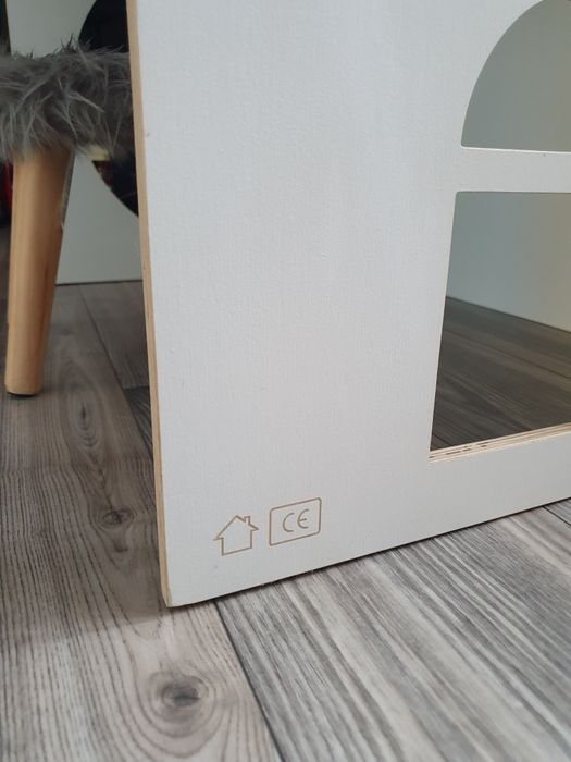 Biurko domek do zabawy My Mini Home białoszare komin na kredki 52-68cm