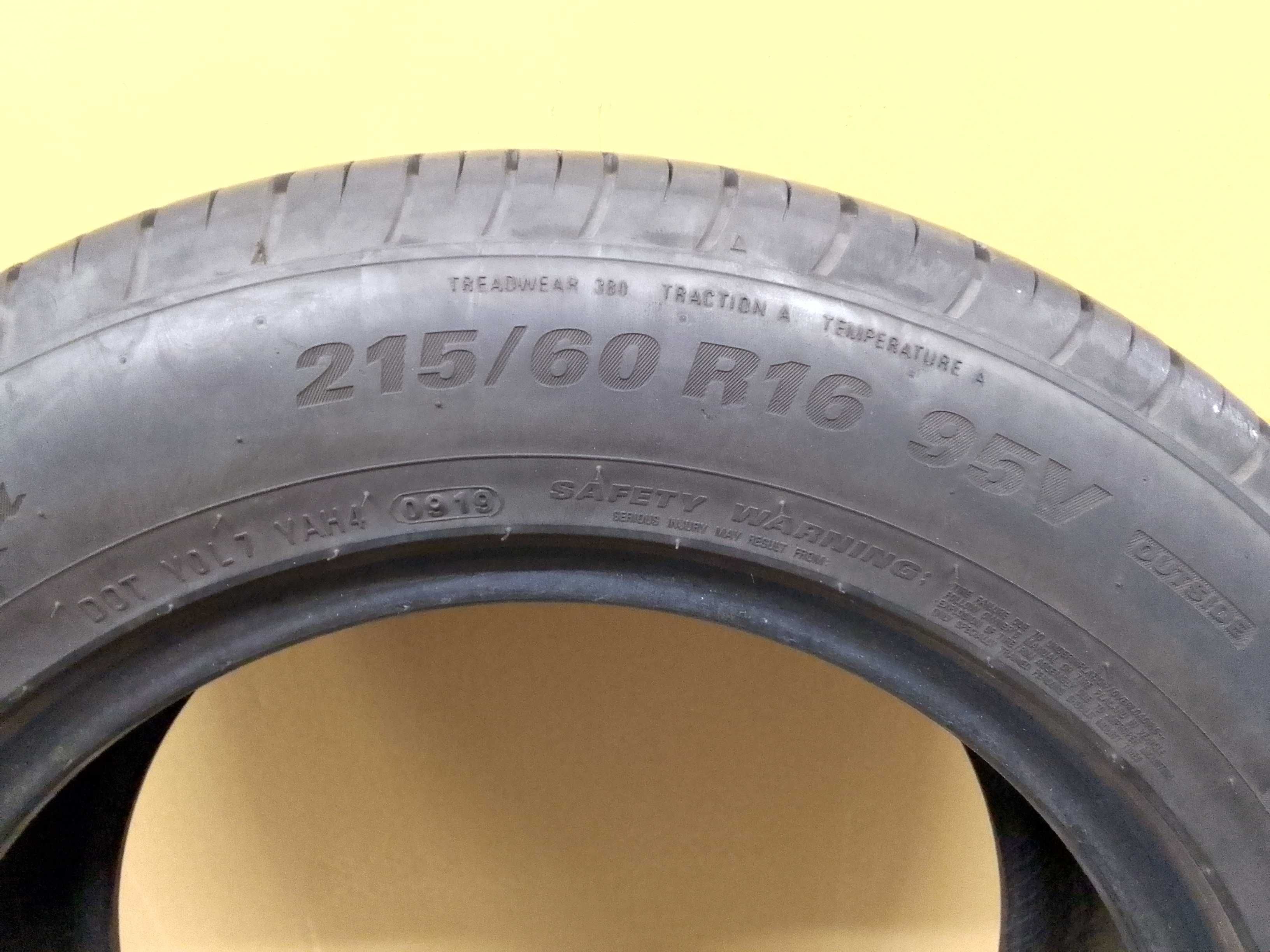 1 opona letnia Kumho Ecsta HS51 215/60R16, bieżnik 7,5mm.