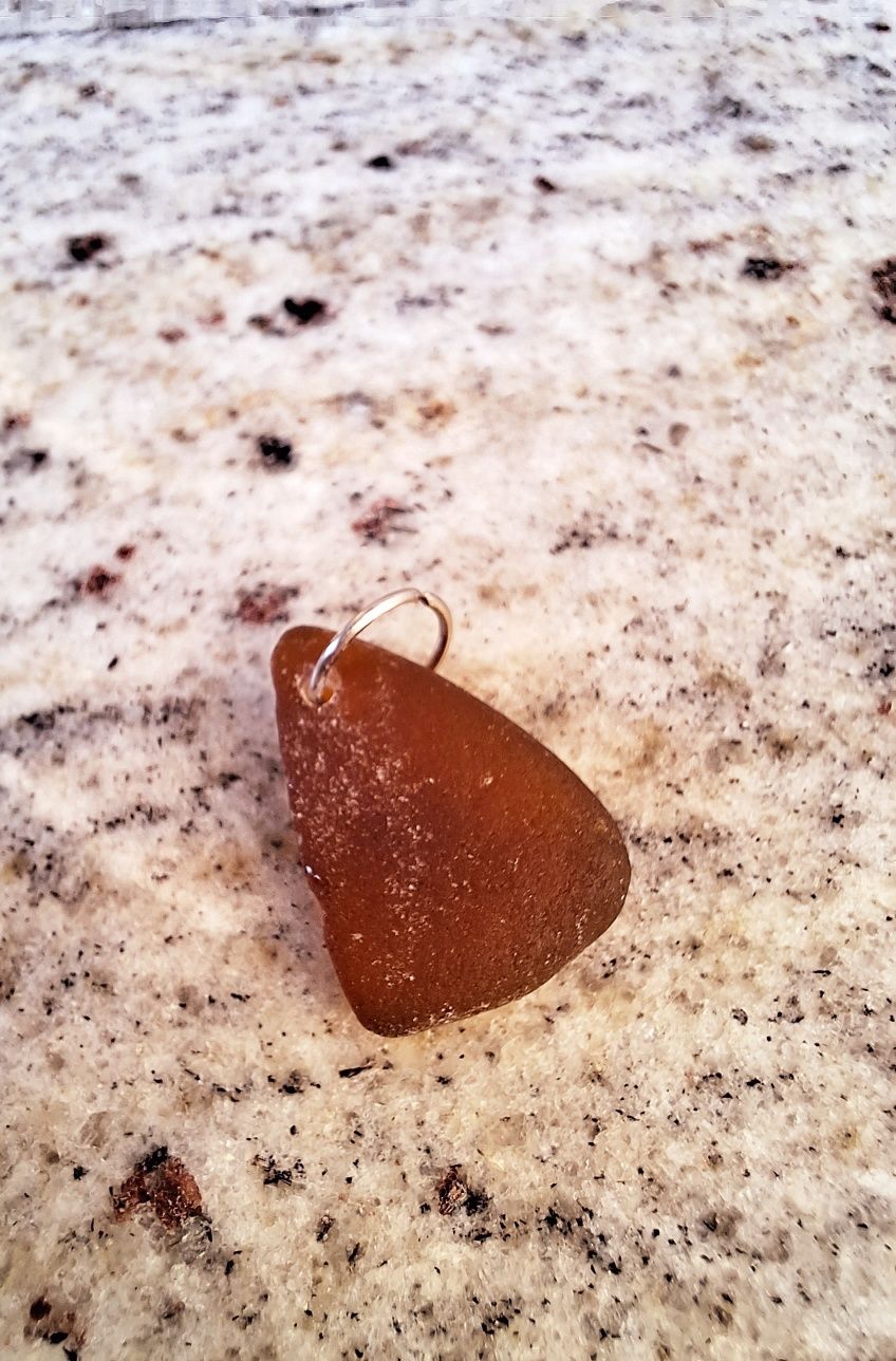 Zawieszka sea glass morskie szkło do naszyjnika biżuteria handmade