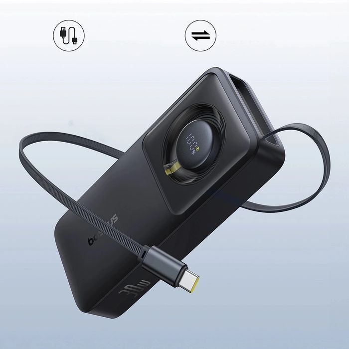 Powerbank Baseus Free2Pull 10000mAh 30W z portem USB-C i rozwijanym