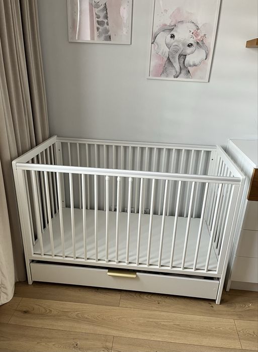 Łóżko łożeczko dziecięce Klupś Timi 120x60 z szufladą i barierką
