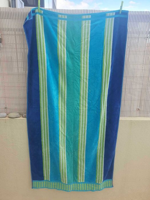Toalha praia azul e verde