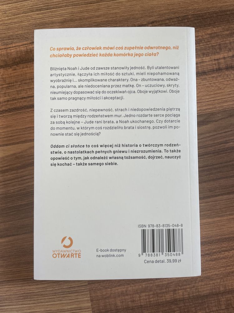 Książka - Oddam Ci Słońce