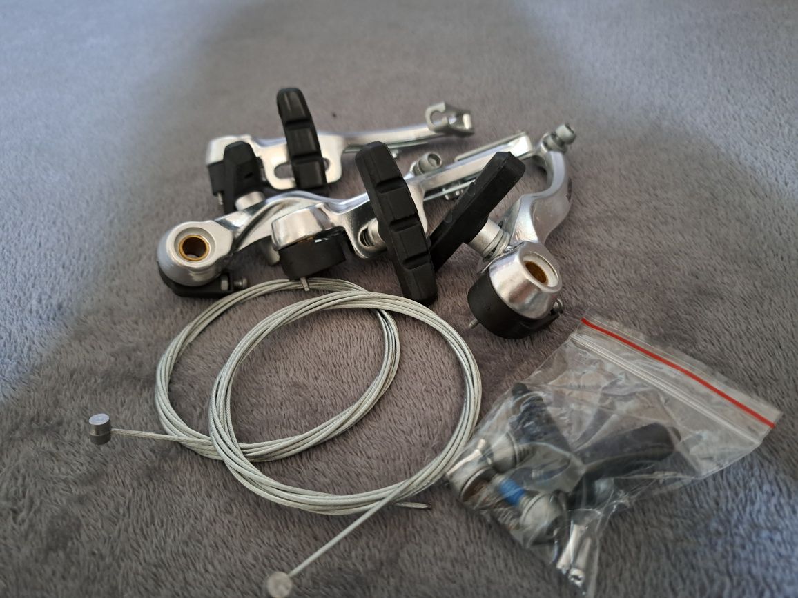 NOWE Hamulce aluminiowe V-Brake srebrne + linki hamulca 2030mm komplet