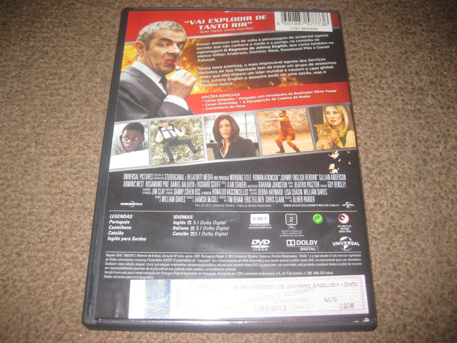 DVD "O Regresso de Johnny English" com Rowan Atkinson