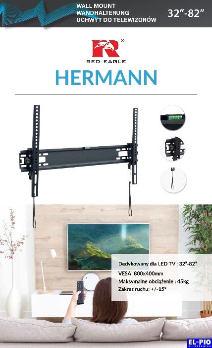 Uchwyt naścienny do telewizora LCD/LED 32"–82" model Hermann new ver.