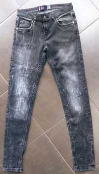 Spodnie damskie jeansy czarno-szare
