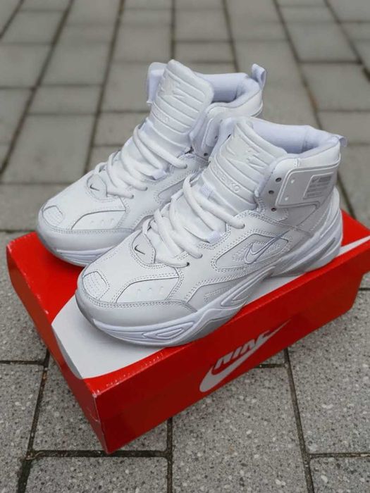 Nike M2K Tekno High Fur White женские зимние кроссовки с мехом Найк