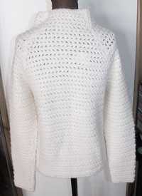 reserved sweter biały kremowy na drutach m 38 s 36