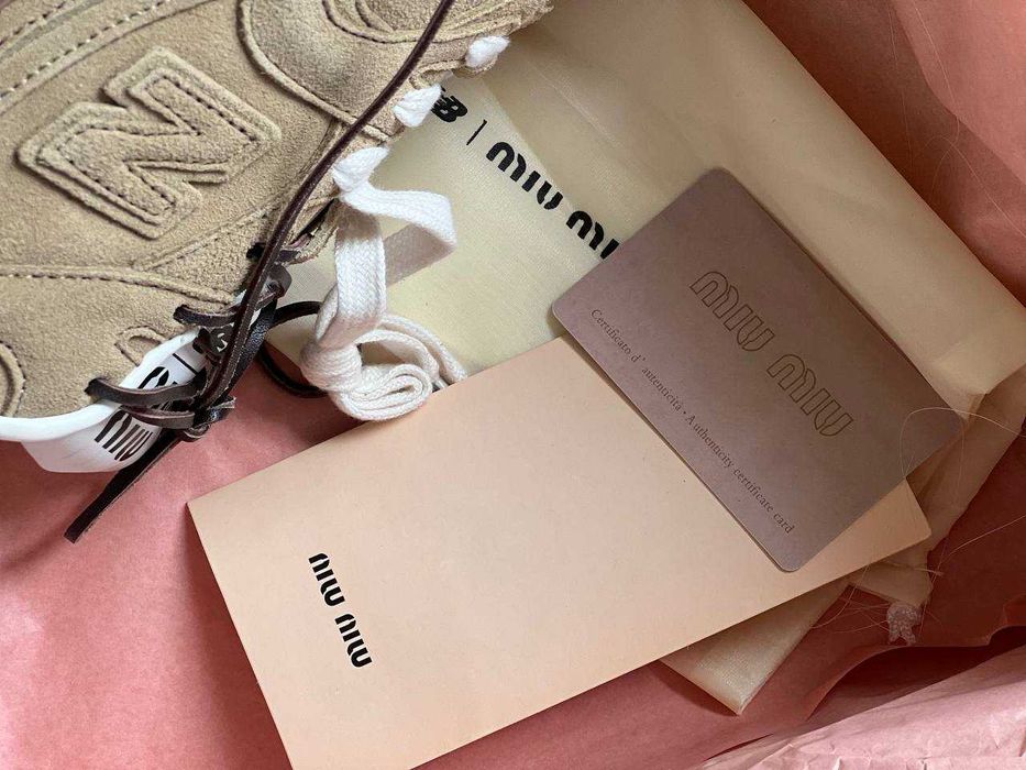 Женские кроссовки NEW BALANCE x MIU MIU BEIGE / GREEN. 36-40