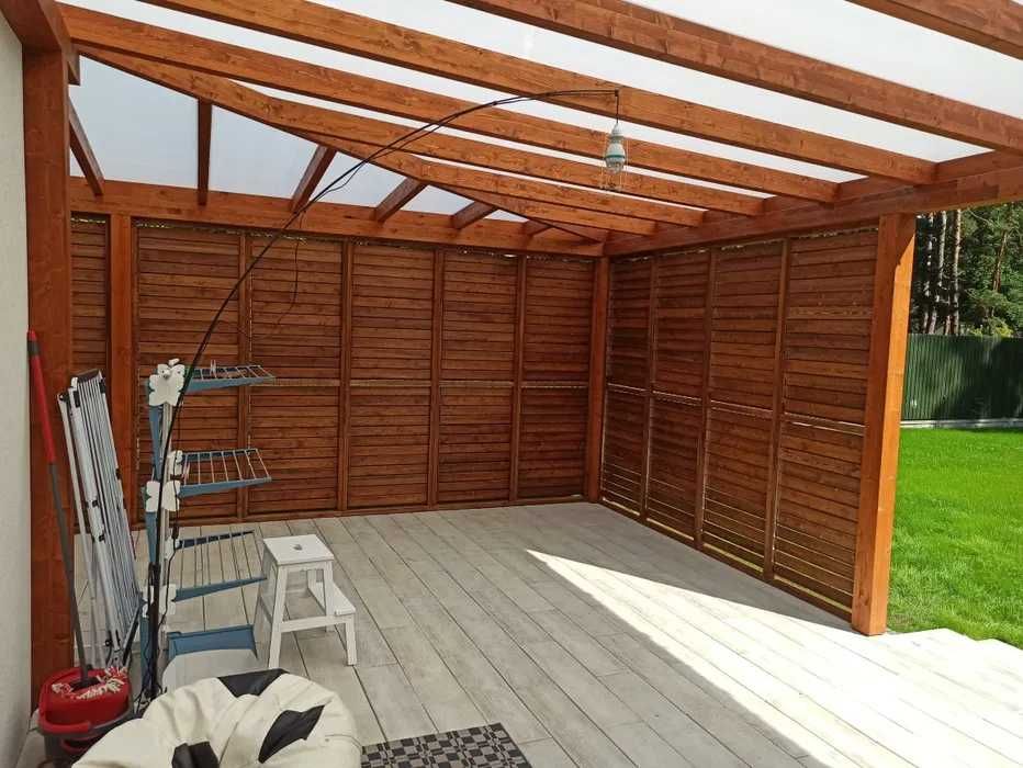 Drewniane Zadaszenie Taras Pergola Carport Ruchome deseczki Puławy