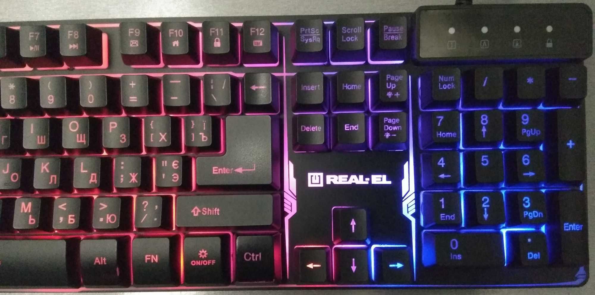 Клавиатура, LED (светодиодная) подсветка REAL-EL GAMING 8700 BACKLIT