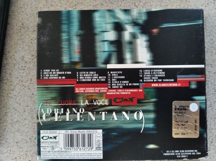 CD Adriano Celentano Il Cuore, La voce Clan Celentano 2001