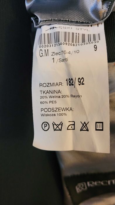 Garnitur męski granatowy 182/92/82