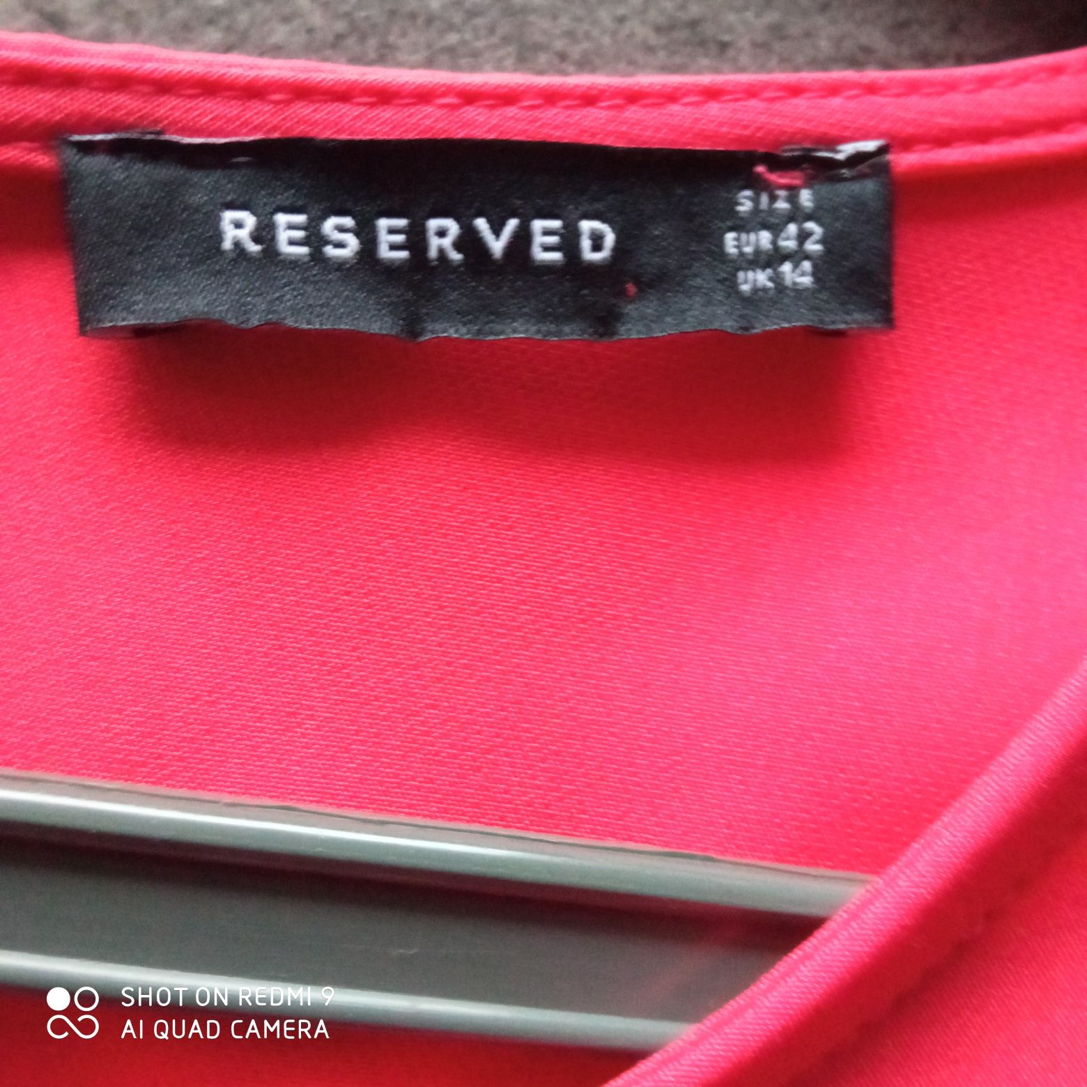 Elegancka sukienka, kolor pomarańczowo-neonowy, Reserved, rozmiar 42