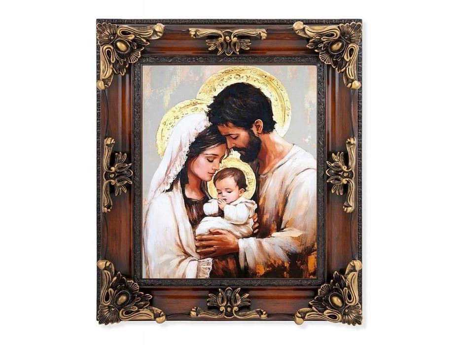 obraz malowany ŚWIĘTA RODZINA JEZUS prezent dla młodej pary na ślub