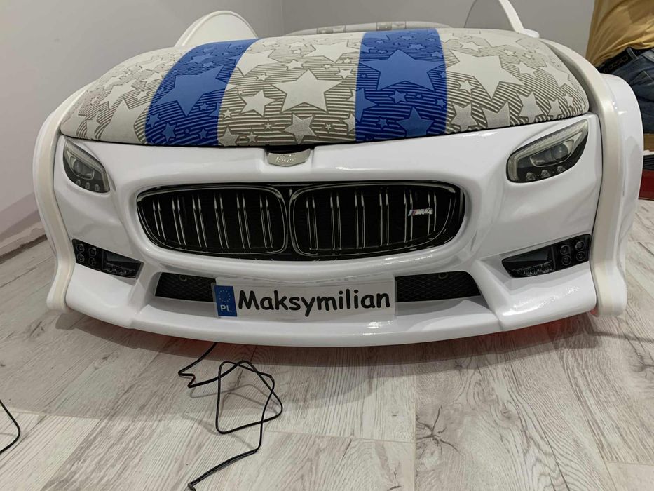 Łóżko łóżeczko dziecięce auto BMW podświetlane 192x98x56