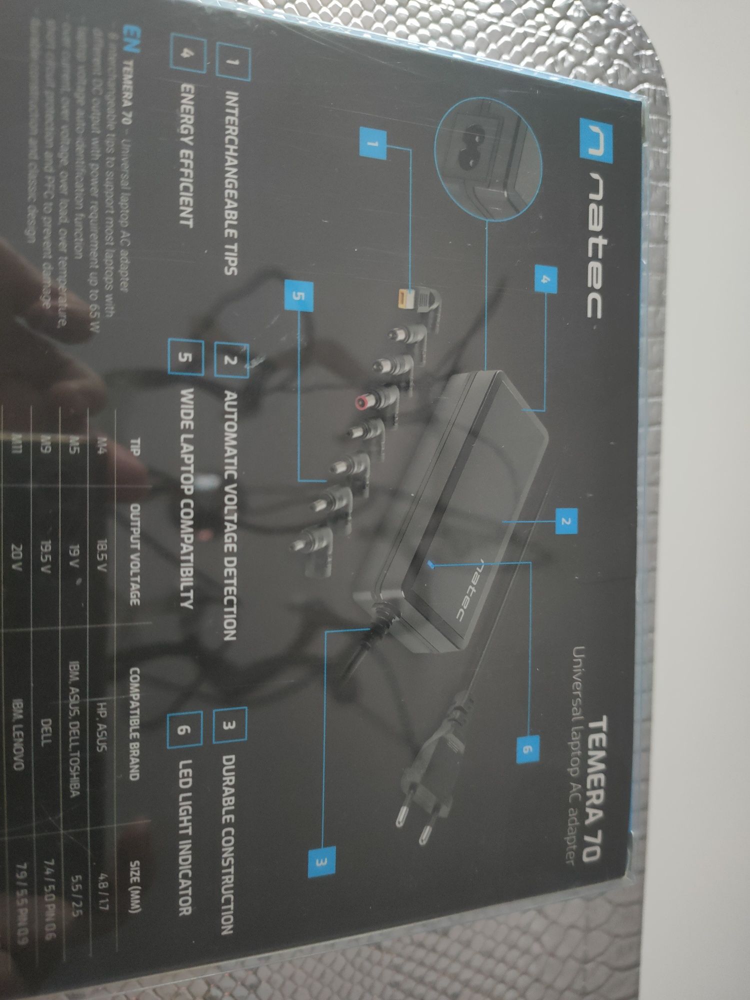 Uniwersalny zasilacz- adapter  do laptopa NATEC Temera 70 65W