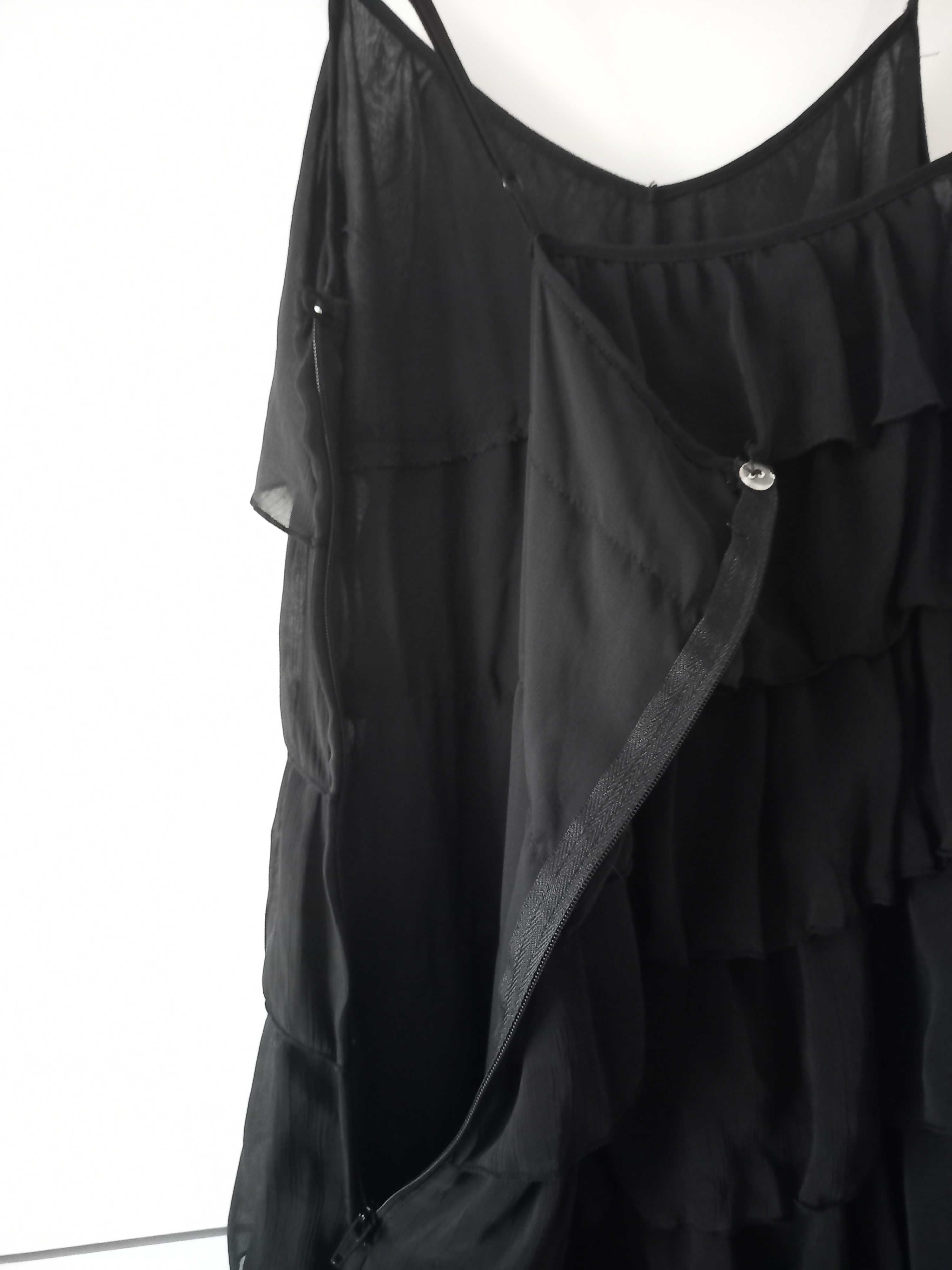 Czarna sukienka z falbankami H&M