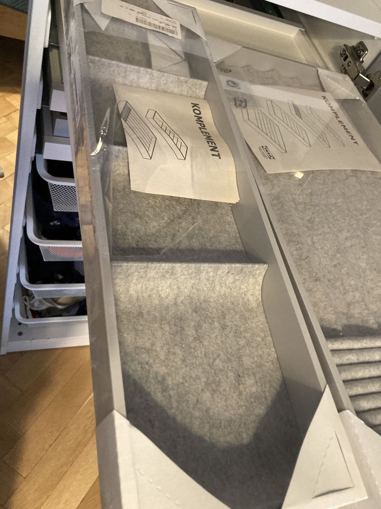 IKEA PAX KOMPLEMENT Wysuwana półka z wkładem, biały, 50x58 cm NOWA