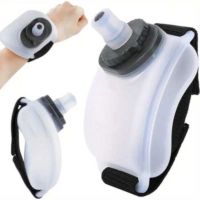 Bidon na nadgarstek, trzy kolory, 200ml pojemność, opaska zaciskowa