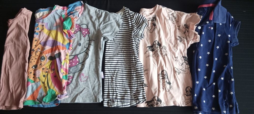 Kolorowe t-shirty dla dziewczynkiki 104-110