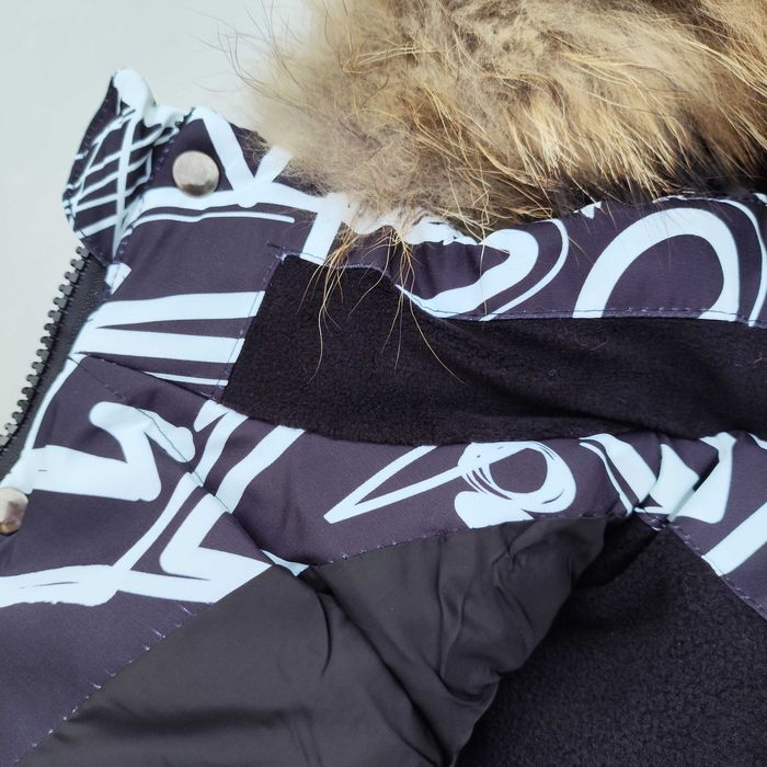 Зимова дитяча куртка для хлопчика 110-134 тепла натуральне хутро фліс