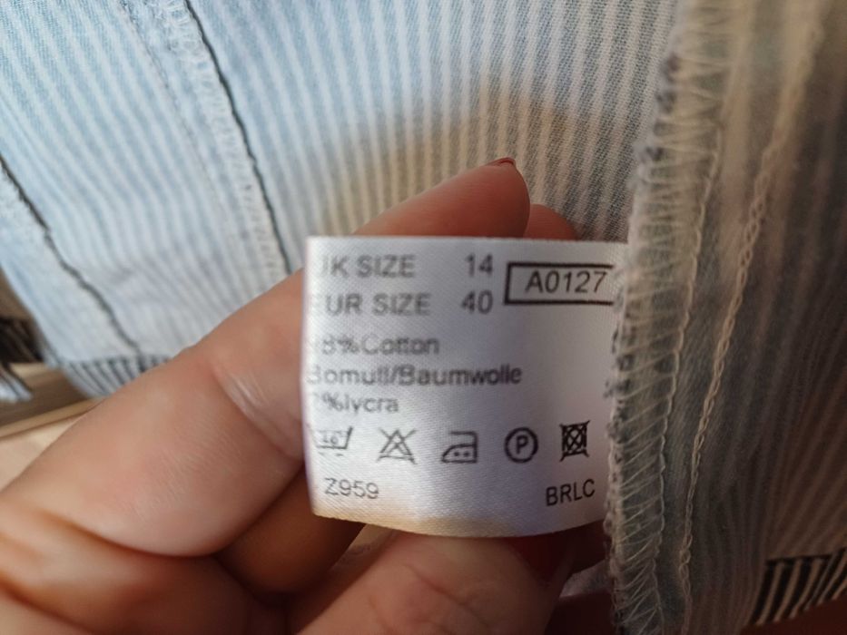 Damski żakiet marynarka paski bawełna