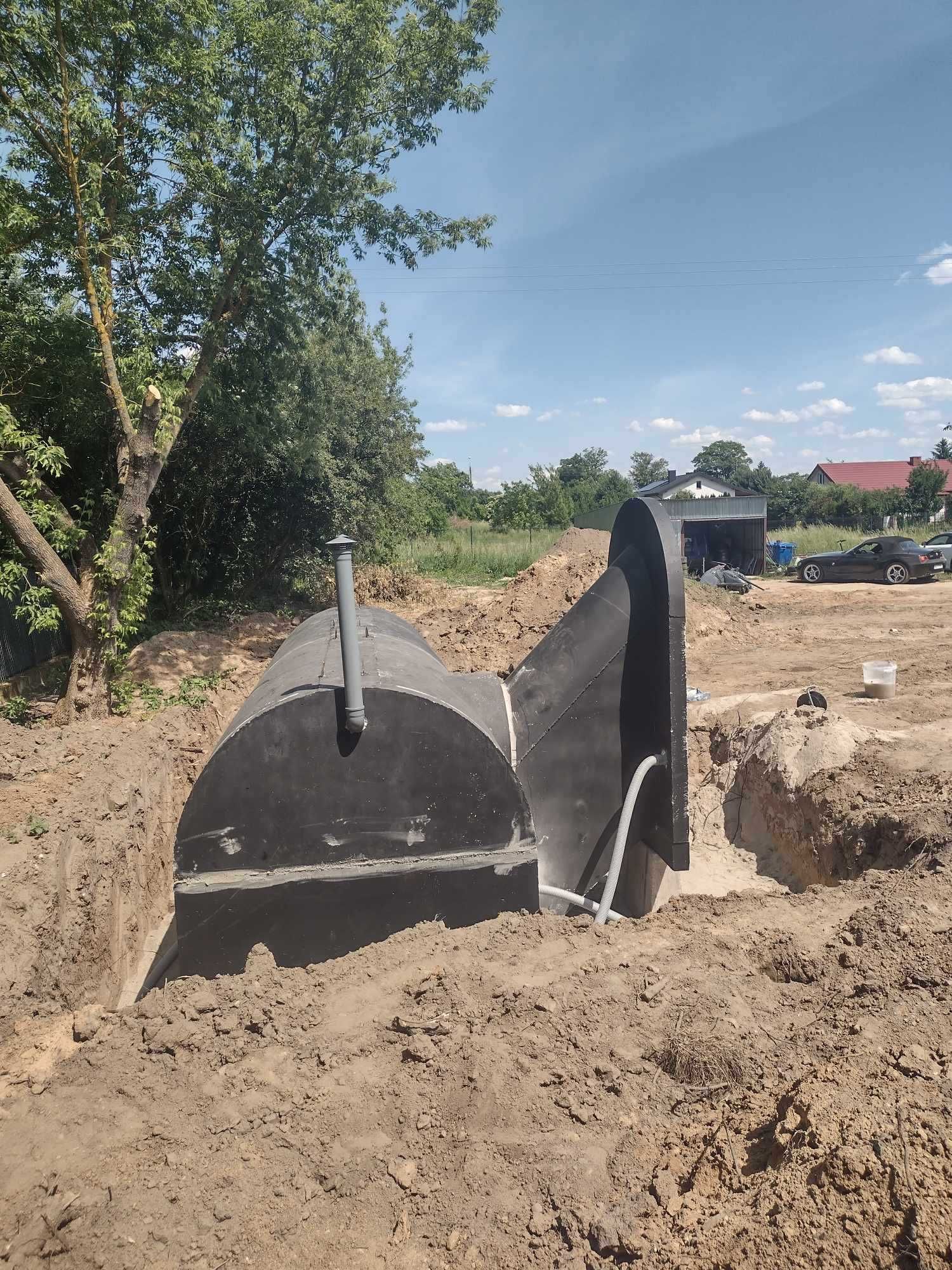 piwnica łączona 2x 350/240 betonowa ogrodowa wentylacja schody