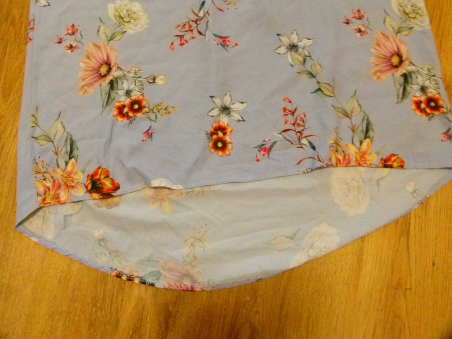 bluzka koszulowa koszula turkusowa w kwiaty rozm 42 XL