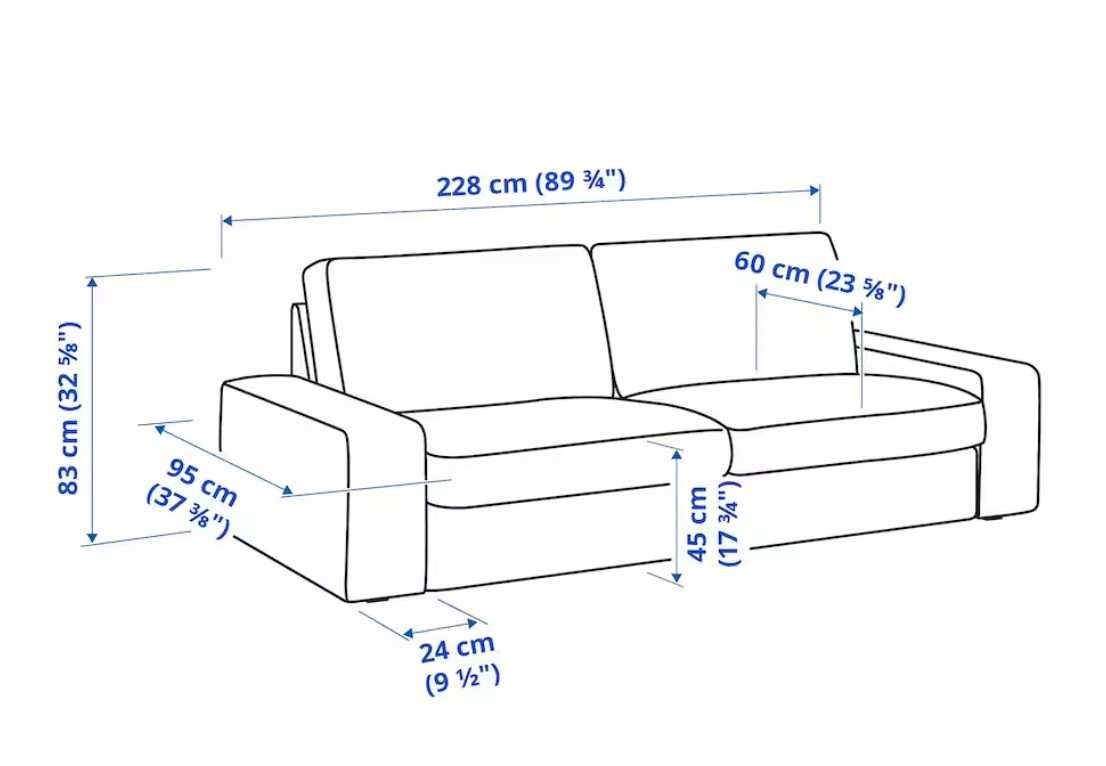 Sofá 3 lugares modelo KIVIK IKEA + Repousa-Pés