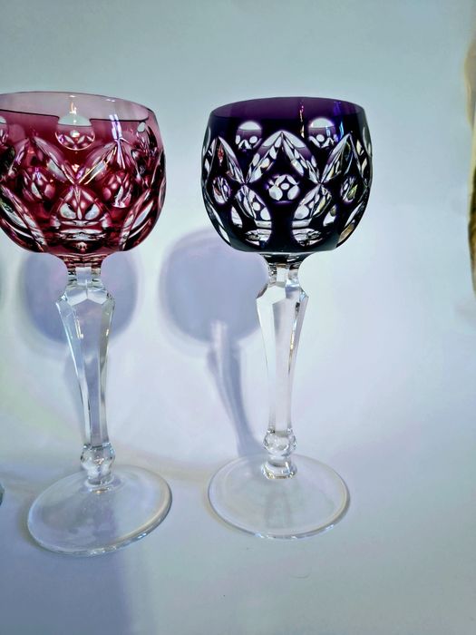 Kieliszki kryształowe Paill Putzler/ szkło kolorowe