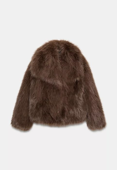 Шоколадна шубка zara