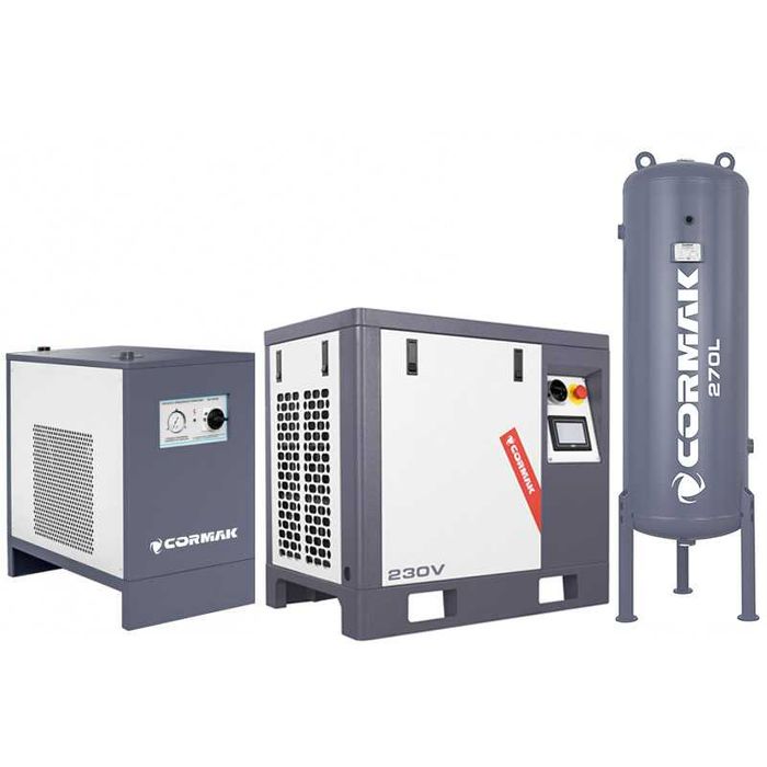 Sprężarka śrubowa LUFT400 - 3,0kW - 380L/min. 230V N10S Zbiornik 270L