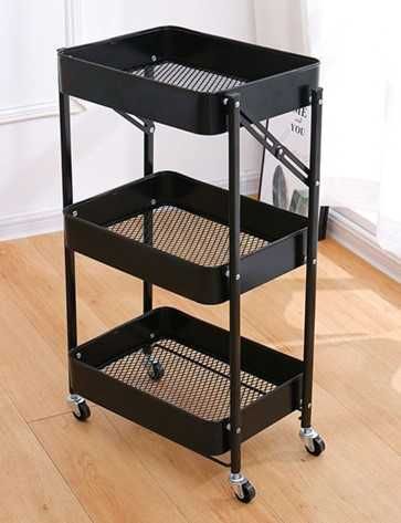 Этажерка 3-х ярусная металлическая на колесах многоцелевая.