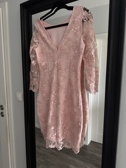 Sukienka mohito koronka pudrowy róż M komunia