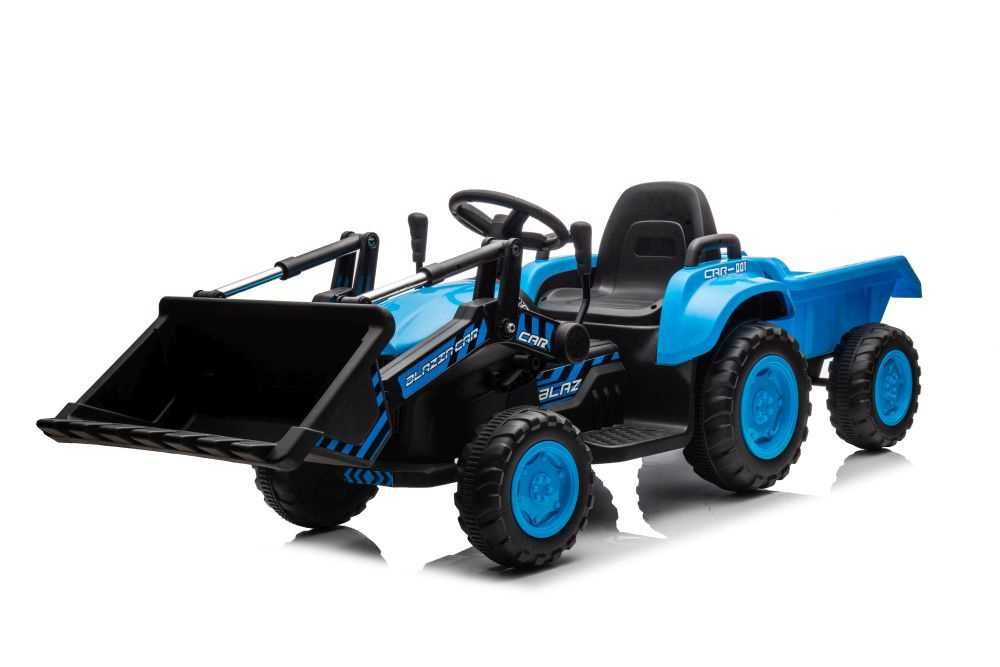 Autko TRAKTOR Z ŁYŻKĄ I PRZYCZEPĄ na akumulator pojazd jeździk dzieci