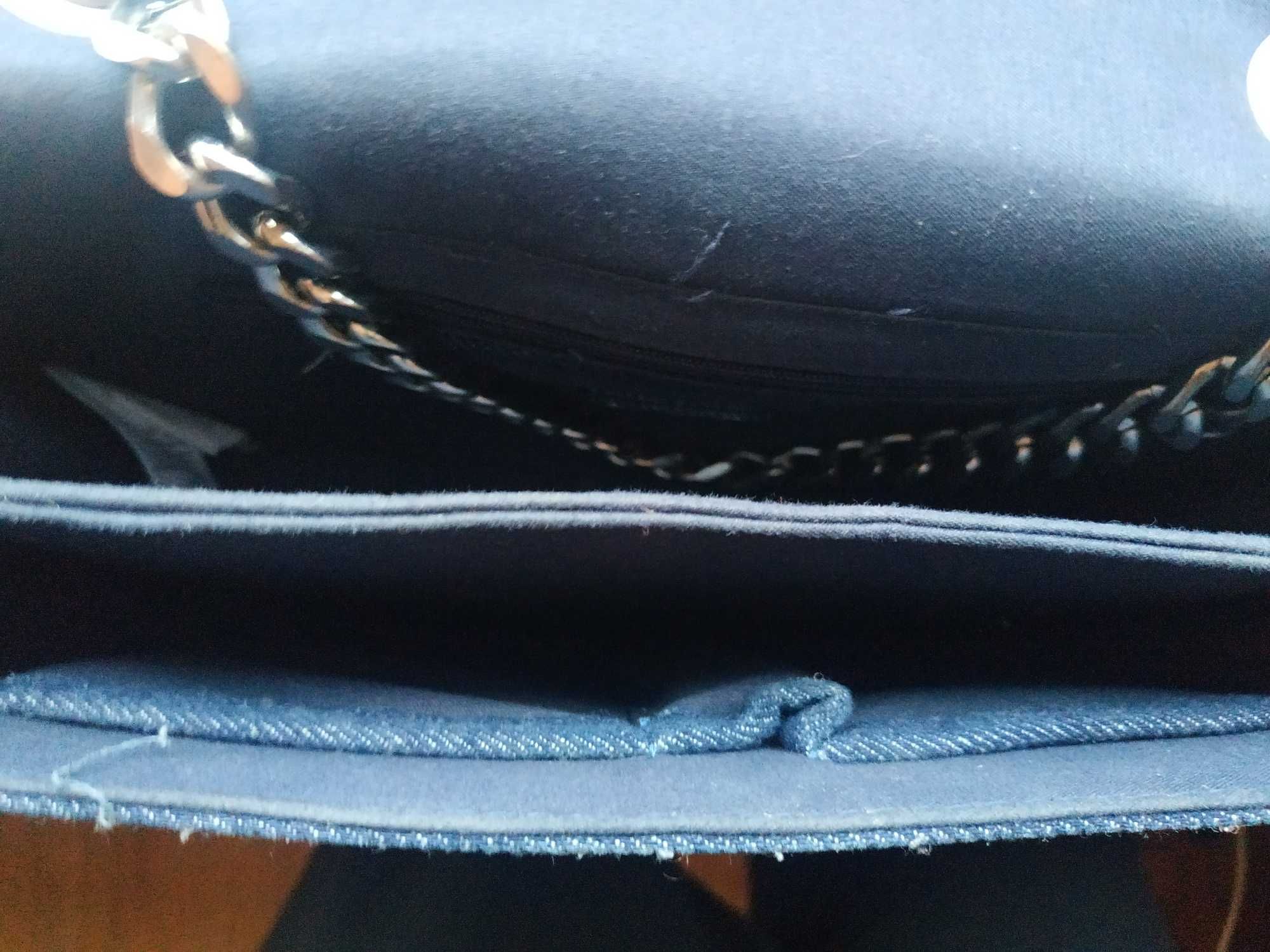 ALDO torba jeansowa street style eklektyczna metalowy pasek