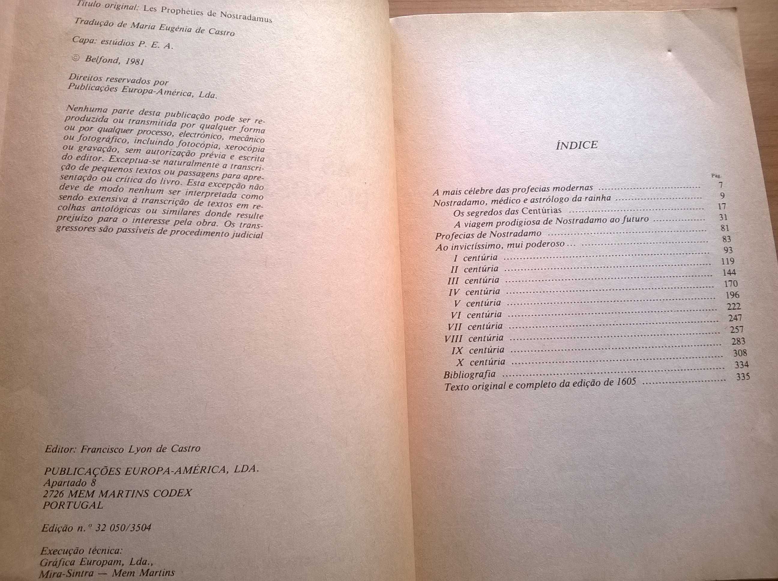 As Profecias de Nostradamus - Serge Hutin (portes grátis)