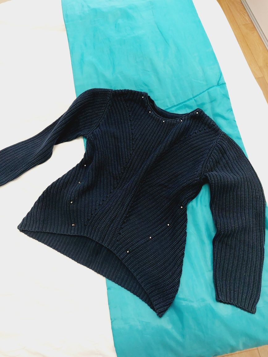 Granatowy sweterek xxs 146 cm 152 cm