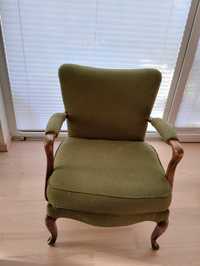 Fotel fotele krzesła Art deco antyk stare zielone  wygodne