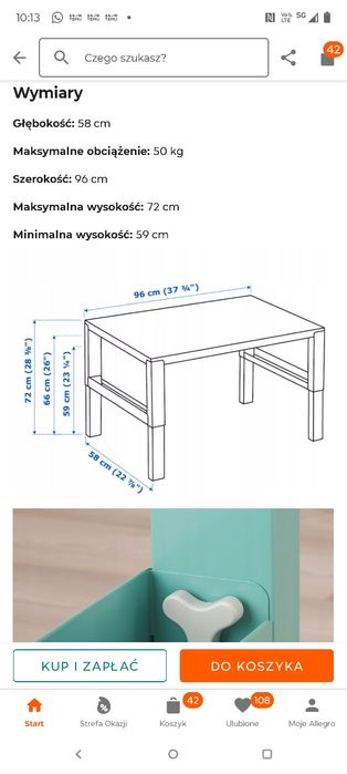Biurko ikea, z nakładka